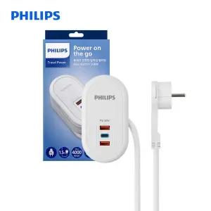 필립스 고용량 파워 트래블 멀티탭 1구 USB C타입 A타입 1.5M 납작 콘센트 여행용