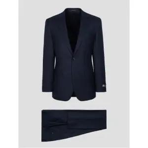 [SMART 4有] FABIO 브러쉬드 울 솔리드 레귤러 핏 수트 세트 - 네이비 (PS00135783R)