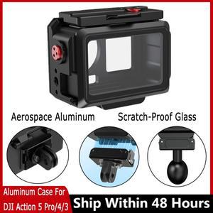 DJI OSMO Action 5 Pro 4 3 카메라 수중 Vlog 쉘 보호 프레임용 알루미늄 합금 80M 다이빙 방수 하우징 케