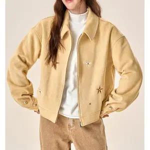 [하프클럽/패션에비뉴]스타플라워 스웨이드 집업점퍼 257E3266