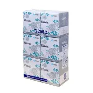 크리넥스 정사각 미용 티슈 부띠끄 100매x6개/각티슈/사각/곽/갑/휴지/미니/선물/개업/팝업/뽑아쓰는/반