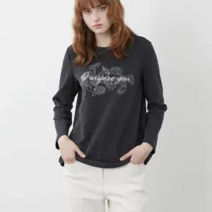 올리비아로렌 HC14 프린팅 기모탑 티셔츠  VOCAL3W9431