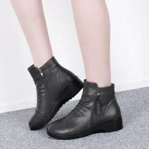 천연소가죽부츠 따뜻한기모내피 방한부츠 털부츠 셔링부츠 컴포트부츠 4센치굽