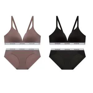 [게스언더웨어](센텀시티점)노와이어 (2종택1)실버밴디드 볼륨 브라+팬티세트 OCWBRC93/OCWBPC93