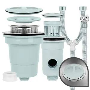 싱크통세트 싱크대배수구 2구 배수관 싱크대호스교체 배수구냄새 싱크대트랩 씽크대배수구