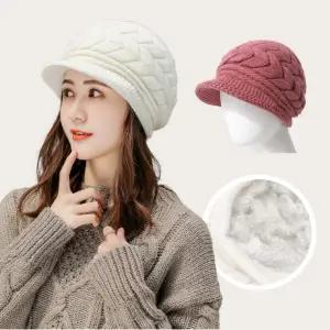 [큰손할인] 꽈배기 니트모자 털모자 겨울 퍼안감 벙거지 여성 중년 따뜻한 방한 보온 뜨개 퍼 윈터