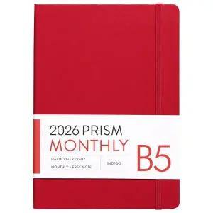 [웅진북센][인디고] 2026 프리즘 빅 B5 먼슬리 다이어리 날짜형, 월간 - 레드