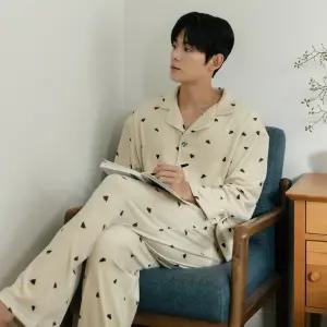 MHS4711 이너쿠키 라이트 기모 밍크 스판 남자 수면 잠옷 홈웨어