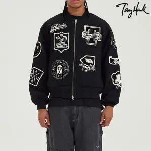 [Tony Hawk] 토니호크 울 아플리케 바시티 자켓_BK