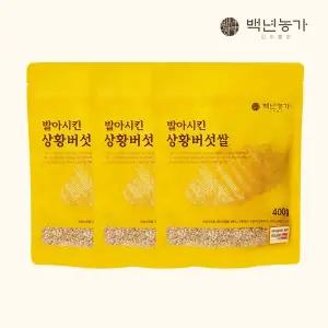 [백년농가] 2025년산 햇곡 도정 직후 발아시킨 상황버섯 쌀 현미 TV 방송 (400g x 3봉)