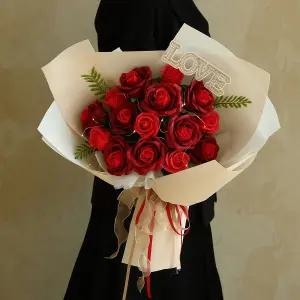 러브로즈 LED 장미 대형 비누꽃 꽃다발 졸업식 학예회 발표회 연주회 기념일 선물