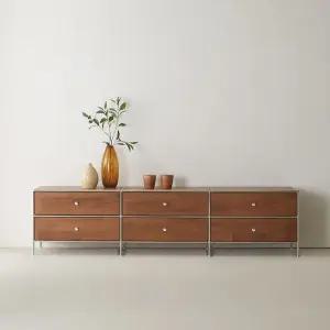 제연 원목 서랍 수납 낮은 거실장 2000