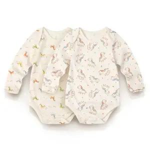 오가닉 신생아 사계절 바디수트2종세트 크레용 아기말