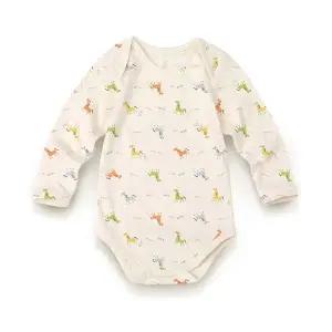 오가닉 신생아 사계절 바디수트 크레용말