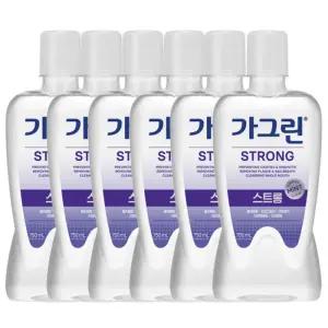가그린 스트롱 구강청결제 750ml x 6개+100ml/잇몸/살균/보호/입안/후레쉬/개운한/깨끗한/온가족/무색소