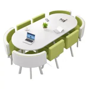 8인용 회의테이블 사무실 휴게실 북카페 긴책상 의자세트 상담실