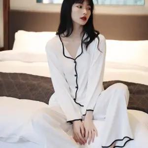 여자 순수 소프트 부드러운 실크잠옷세트