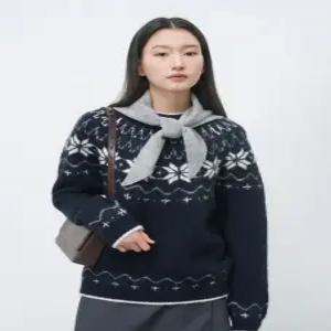 제너럴아이디어 GENERALIDEAstandard UNI 울 스노우 노르딕 풀오버 NAVY SBD4U05022