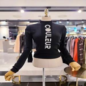 [에고이스트] [에고이스트] EQ4CL261 레터링 포인트 슬림 반넵 티셔츠 (24년 겨을)