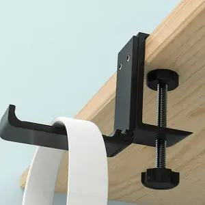 책상 옷걸이 알루미늄 접이식 무타공 책상 가방 걸이 사무실 헤드셋 거치대