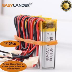 실리콘 와이어 401030 3.7V 130mAh 충전식 리튬 폴리머 이온 배터리 MP3 GPS 블루투스 헤드셋 비디오 펜 카