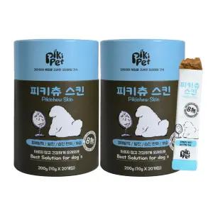 피키펫 강아지 피부 영양제 발사탕 피부병 영양제 습진 발진 비듬 20포 2박스