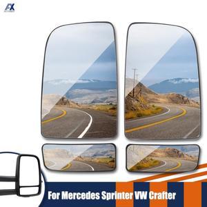 메르세데스 호환 벤츠 호환 스프린터 2006- VW Crafter 밴용 우측 좌측 윙 미러 유리 상부 볼록 푸시 온
