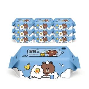 아이러브베베 라인프렌즈 버블에디션 비데 30매 10팩 화장실용 아기물티슈
