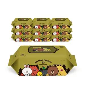 아이러브베베 라인프렌즈 캠핑에디션 20매 휴대용 10팩 리필형 아기물티슈