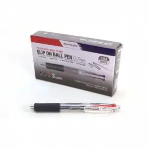 3색 슬립온 볼펜 0.7 12입 화이트 4색볼펜 3색볼펜 볼