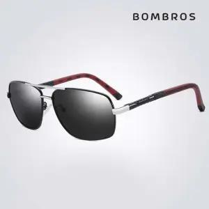봄브로스 편광 남자 보잉 미러 선글라스 실버블랙