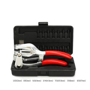 휴대용 파워 펀치 키트 탄소강 철 플라스틱 홀 플라이어 스테인레스 스틸 알루미늄 가죽 세트당 16 개