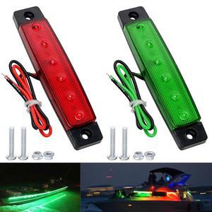 마이어크 보트 내비게이션 조명 - 요트 카약 낚시 폰툰용 LED 선미 2PCS 빨간색 및 녹색 12V