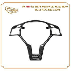 S 리얼 카본 파이버 교체 스티어링 휠 트림 커버 AMG 전용 벤츠 호환 W176 W204 W212 R172 R231 호환