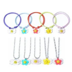 이름표 강아지 뼈다귀모양 스마일꽃 목걸이 랜덤 (WFJ5Q4K)