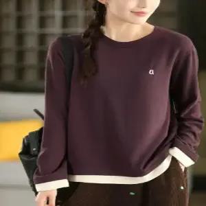 여자티 맨투맨 기모 가짜 투피스 자수 가을 겨울 도톰 티셔츠 원템4