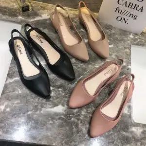 여성용 플랫슈즈 슬링백 미들힐 구두 신발 굽높이 3 5cm 여성 하이힐 (WFJ4ZQ7)