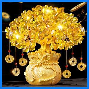 돈 나무 중국어 풍수 황금 행운 나무 풍수 나무 행운과 부를위한 분재 스타일 장식 풍수 선물