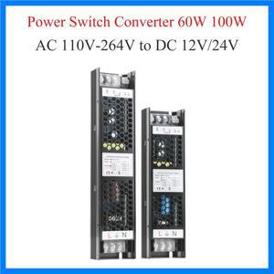 AC110-264V 디밍 가능 LED 드라이버 DC12V/24V 알루미늄 60W 100W Triac 0-10V/DALI 디밍 2-in-1 전원 공급