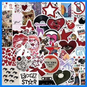 10/25/50pcs 90s 음악 소녀 낙서 스티커 노트북 수하물 기타 스케이트 보드 스케이트 보드 오토바이 헬멧
