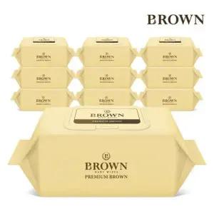 브라운 프리미엄 브라운 70매 캡형 10팩 아기물티슈