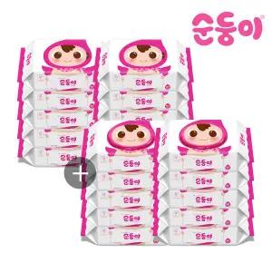 [순둥이] 베이직 리필형 80매 10팩+캡형 80매 10팩 아기물티슈 436150