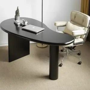 곡선책상 비정형 원목 책상