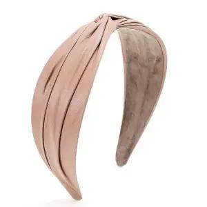 가죽 헤어밴드 머리띠 브라운 여성 터번 볼륨 여자