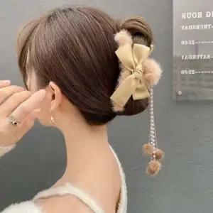 진주 예쁜 추천 올림 헤어 꾸안꾸 반 머리 묶음 집게