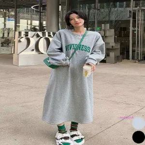 여성 데일리 루즈핏 겨울 임부복 롱원피스 기모 포근hij856