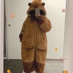 곰돌이 잠옷 원피스 포근 1P 담요 가운 입는nop440