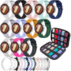 12팩 스포츠 밴드 갤럭시 워치 및 케이스 7 40mm 44m 프로텍터, 실리콘 여성용 보관함 정리함