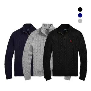 폴로랄프로렌 케이블 니트 반집업 스웨터 3종 710810841006