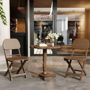 야외 세트 우드 원형 테라스 2인용 카페 탁자 정원 티테이블